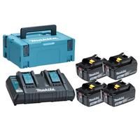 Kit Batterie Makita LXT LI-ION 18 V 4 x 3,0 Ah BL1830B, Chargeur DC18RD, Makpac 2
