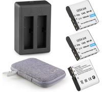Kit Batterie Np-40, 3 X 1500Mah Batteries Rechargeables Avec Chargeur Np 40 Pour Caméscopes, Compatible Avec Casio Np-40, Kodak Lb-060, Ge Gb-60 (Incompatible Avec Fuji Np40)[GOP6253369]
