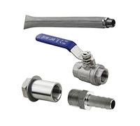 Kit Bazooka de robinet à bille for bouilloire sans soudure, écran de bouilloire de 12 pouces, 2 pièces de robinet à bille, tuyau de 1/2 pouces, matériel de brassage à domicile, 1 ensemble