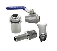 Kit Bazooka de robinet à bille for bouilloire sans soudure, écran de bouilloire de 6 pouces, 2 pièces de robinet à bille, tuyau de 1/2 pouces, matériel de brassage à domicile