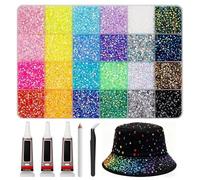 Kit Bedazzler 30 000 pièces, 24 grilles, kit de strass amusant à faire soi-même avec 3 pièces de colle et stylo ramassage 10 ml, strass 0, 3 cm pour vêtements, tasses, chaussures, tissu, n.