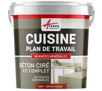 KIT BETON CIRE CUISINE ET PLAN DE TRAVAIL - 10 m² (en 2 couches) Goyave Rouge
