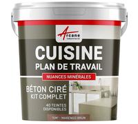 KIT BETON CIRE CUISINE ET PLAN DE TRAVAIL - 10 m² (en 2 couches) Marengo Brun
