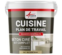 KIT BETON CIRE CUISINE ET PLAN DE TRAVAIL - 2 m² (en 2 couches) Blé Doré Beige