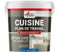 KIT BETON CIRE CUISINE ET PLAN DE TRAVAIL - 2 m² (en 2 couches) Bleu Prusse