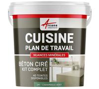 KIT BETON CIRE CUISINE ET PLAN DE TRAVAIL - 2 m² (en 2 couches) Carambole Vert