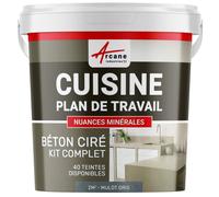 KIT BETON CIRE CUISINE ET PLAN DE TRAVAIL - 2 m² (en 2 couches) Mulot Gris