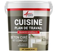 KIT BETON CIRE CUISINE ET PLAN DE TRAVAIL - 2 m² (en 2 couches) Nankin Jaune