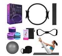 Kit Better pour pilates, kit essentiel pour pilates, pour femmes, bandes pour l'entraînement des fesses, ballon de yoga de 25 cm, figure 8, bandes de résistance pour yoga (noir)