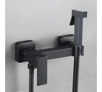 Kit bidet haute performance avec pulvérisateur en alliage de zinc et tuyau en acier inoxydable pour un nettoyage efficace des toilettes (noir)