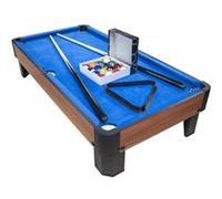 Kit Billard de table - Avec accessoires - 102 x 51 x 22,5 cm - Marron et Tapis Bleu Marron G