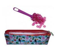 Kit Bingo Loto 3 En 1 Fuchsia : Trousse Transparente + Baton Magnetique + 100 Pions Jetons De Marque - Nouveaute