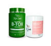 Kit Bio B-tox Ravenna I Belli Capelli 1,6 L - Traitement B-tox capillaire et masque l'huile d'argan pour cheveux anti-frisottis, r duction du v