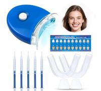 Kit Blanchiment Dentaire Professionnel, 5 Gel Blanchissant pour un Sourire Éclatant, Solution de Blanchiment à Domicile, Adapté aux Soins Dentaires Quotidiens, Facile à Utiliser(Bleu)