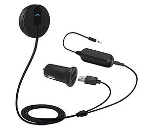 Kit Bluetooth de Voiture Besign, Récepteur Bluetooth, Adaptateur Audio Mains Libres sans Fil 5.0 avec Micro, Base Magnétique et Isolateur de Terre de Bruit pour Audio de Voiture
