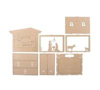 Kit Bois Cadre À Motif 3d, Fsc Mixcred., Nature, 24x24x6,3cm, Crèche, 13 Pces, Boîte 1kit