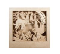 Kit Bois, Cadre Mot.3d Paresseux,Fsc100%, Nature, 24x24x6,5cm, 11 Parties, Boîte 1kit