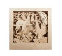 Kit Bois, Cadre Mot.3d Paresseux,Fsc100%, Nature, 24x24x6,5cm, 11 Parties, Boîte 1kit