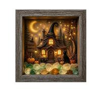Kit Boîte À Ombres Halloween Lumineuse DIY - Artisanat LED en Bois
