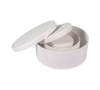 Kit Boîtes En Pap.Mâché, Fsc Rec 100%, Blanc, Rond, 3tailles