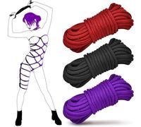Kit Bondage Couple - 3x5m Long BDSM Cordes De Coton (Couleurs Assorties) - Menottes Sexy érotique, Jeux De Sexe Pour Adultes - Accessoires Érotiques Pour Débutants - Sextoys Pour Deux Sextoys