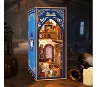 Kit Book Nook, librairies Booknook pour adultes et adolescents, 223 pièces maison miniature DIY avec lumière, puzzle 3D serre-livres en bois, puzzle, serre-livres en bois pour adultes, puzzle en bois