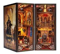 Kit Book Nook - Maison de poupée château de Chevalier avec scène de Salle du trône, Puzzle 3D Miniature pour étagères, édition de Collection LED Double Puissance pour Adultes et Adolescents