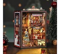 Kit Book Nook - Maison de poupée miniature en bois - À construire soi-même - Pour adultes - Avec lumière LED - Puzzle 3D en bois - Pour adolescents et adultes (C)