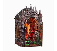 Kit Book Nook, Maison De Poupées Miniature en Bois À Assembler Soi-même avec Éclairage LED, Décoration D'étagère pour Halloween, Cadeau Créatif pour Adultes AH02-004
