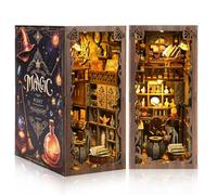 Kit Book Nook - Maison Miniature à Monter soi-même - Maison de poupée et lumière LED - Kit de modélisation pour Adultes pour adultes, Adolescents 14 ans et plus, amis Noël Idées cadeaux(Magic Themes)