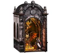 Kit Book Nook pour adultes - Kit de maison miniature pour livres - Décoration d'insert d'étagère de livre, poupée de puzzle 3D magique avec couvercle anti-poussière (labyrinthe Dragons Treasure