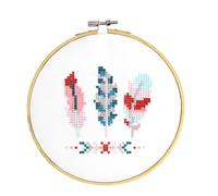 Kit borderie diamond painting plumes (Diamètre 17 cm)