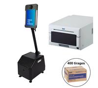 Kit Borne photo (Photobooth) DNP POP-UP + pied + housse + DS620 + 1 carton de consommables pour 800 tirages 10x15 ou 400 tirages 15x20