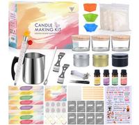 kit bougie a faire soi meme adulte, DIY kit fabrication bougie Appropriés pour des Débutants à Avancés comprend 480g de cire, un pot de fusion, un tatouage de bougie, des pots, 8 colorants, 4 parfumés
