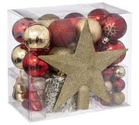 Kit Boules de Noël 44 pièces champagne et rouge Multicolore G