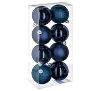 KIT Boules DE Noel 70MM X8 Bleu Nuit