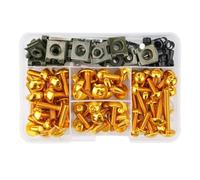 Kit Boulons Carénage Compatible Avec Benelli Pour TRK Pour 502X Pour 502C BN 125 Pour TNT 125 Protecteur Carénage Pour Kits De Boulons 177 Pièces Vis De Corps Écrou(Yellow)