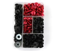 Kit Boulons Carénage Compatible Avec Suzuki Pour RF900 1993-1999 Pour RF600 1993-1998 Pour B-King 2007-2012 Pour GW250F 2015-2019 Carénage Kit Boulons Vis Écrou(Red)