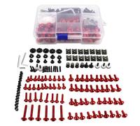 Kit Boulons Moto Compatible Avec CBR600RR 2003-2006 Vis Écrou Tête À Six Pans Creux Boulons Rondelles Borne De Batterie Assortiment De Casque De Pare-brise(Red)