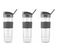 Kit bouteilles pour mini blender - H.KOENIG - SMOO9 - 3 bouteilles portables - Fonction smoothie - Couleur Gris