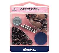Kit bouton pression Bronze 15 mm avec outil de pose - 12 pcs - Pour tissus lourds et épais