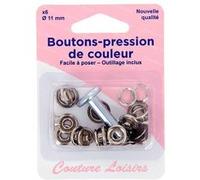 Kit bouton pression Noir 11 mm avec outil de pose - 6 pcs NOIR G