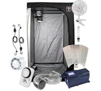Kit Box Culture Indoor 120x120cm avec Lampe HPS 600W Classe 2 + Ventilation - Starter Pack Chambre de Culture ""Prêt-à-Brancher""