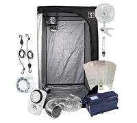 Kit Box Culture Indoor 80x80 / 100x100 / 120x120cm avec Lampe HPS 250W / 400W / 600W Classe 2 + Ventilation | Starter Pack Chambre de Culture "Prêt-à-Brancher | Growshop (60x60x160cm - 250W)
