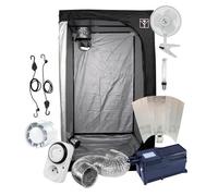 Kit Box Culture Indoor 80x80x160cm avec Lampe HPS 250W Classe 2 + Ventilation - Starter Pack Chambre de Culture ""Prêt-à-Brancher""