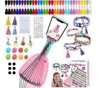 Kit Bracelet Bresilien Enfant Tressage Fabrication Avec 50 Fils Fille Jeux Creatif 6-12 ans Cadeau Loisirs Créatifs Metier a Tisser Soi-même Amitié Jouet Idee Friendship Anniversaire Bijoux