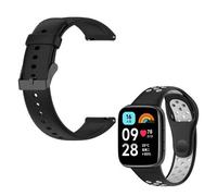 Kit Bracelet En Silicone Lisse Avec Boucle + SportyStyle Phonecare Pour Amazfit GTS 4 - Noir / Noir Gris