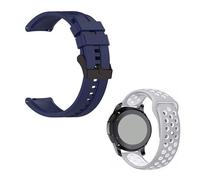 Kit Bracelet En Silicone Lisse Avec Boucle + SportyStyle Phonecare Pour Garmin Forerunner 165 Music - Bleu Foncé / Gris Blanc