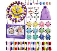 Kit Bracelet Fille, Kit d'artisanat de Bracelet d'amitié pour Filles avec 48 Fils et 6 Cartes de Tressage DIY Kit Créatif Enfant Jouets pour Filles de 6 à 12 Ans Cadeaux d'anniversaire Noël 175