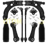 TEILEX Germany Bras de suspension avant pour AUDI A3 8L VW GOLF IV 4 BORA triangle, rotule, biellette 12 pièces Noir Acier allié Front Suspension Control Arm